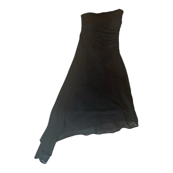 Vintage Laundry By Shelli Segal Black Asymmetrical Sheath Dress-size 6 - Picture 1 of 5